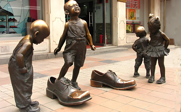 鑄銅小品雕塑市井煙火，讓步行街“活”起來(lái)