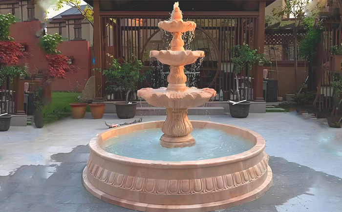 大理石層層噴泉——水韻天成，演繹自然與藝術(shù)的交響曲