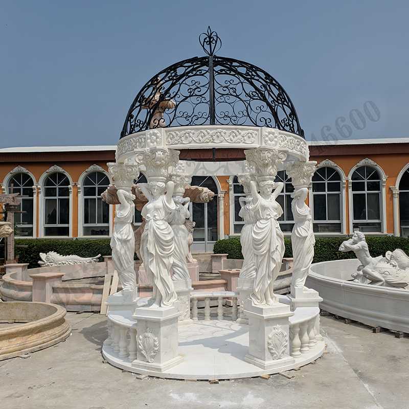 歐式人物涼亭，歐式石雕涼亭，石雕人物涼亭