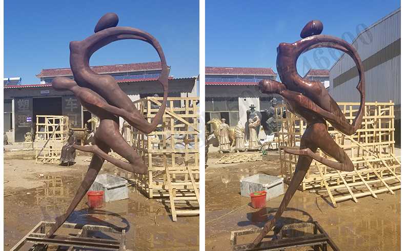 跳舞人物銅雕塑，銅舞蹈雕塑，銅抽象人物