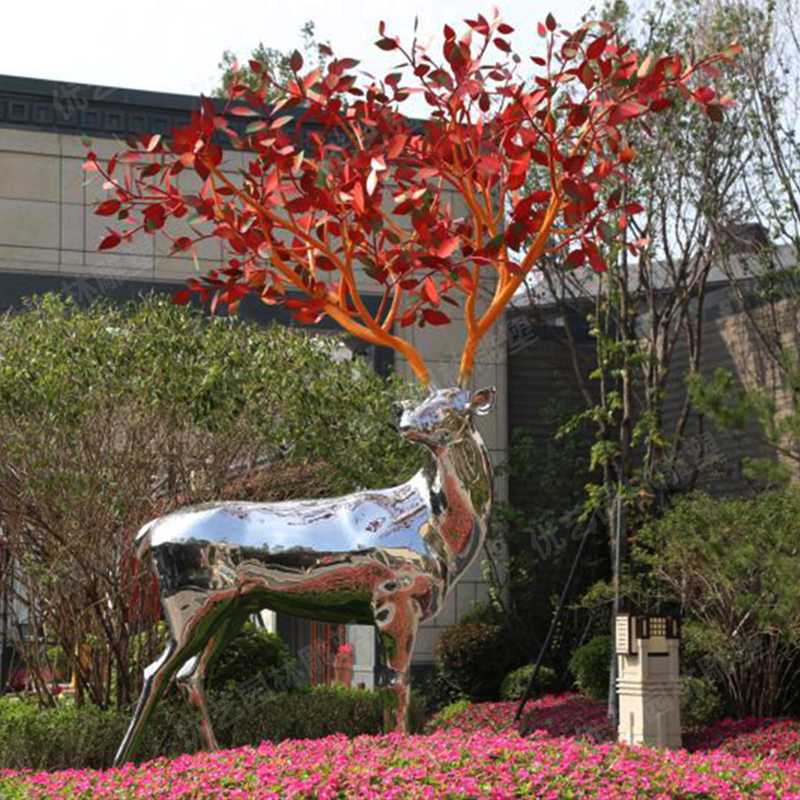 不銹鋼鹿，不銹鋼雕塑，不銹鋼鹿定制