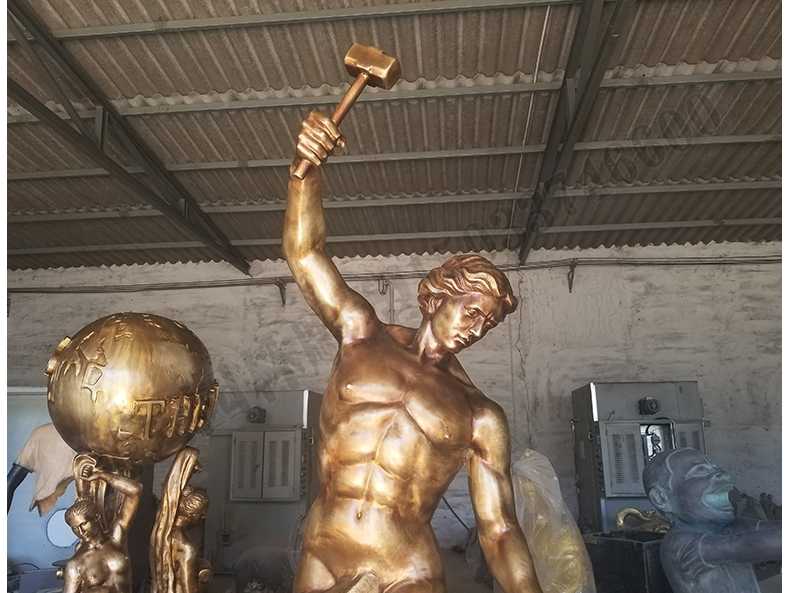 自我雕刻銅雕塑，銅自我雕刻雕塑，雕刻自我銅人物雕塑