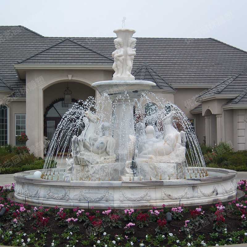 石雕噴泉，大理石噴泉，人物石雕噴泉