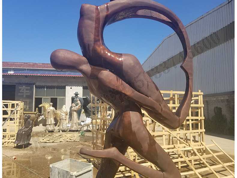 銅舞蹈人物雕塑，跳舞人物銅雕塑，純銅抽象雕塑