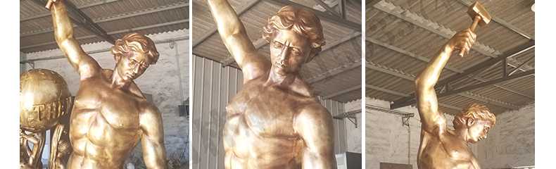 自我雕刻銅雕塑，銅人物雕塑，雕刻自我銅雕塑