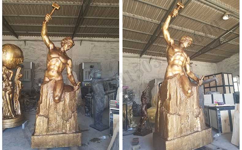 雕刻自我人物雕塑，銅雕刻自我，自我雕刻純銅雕塑