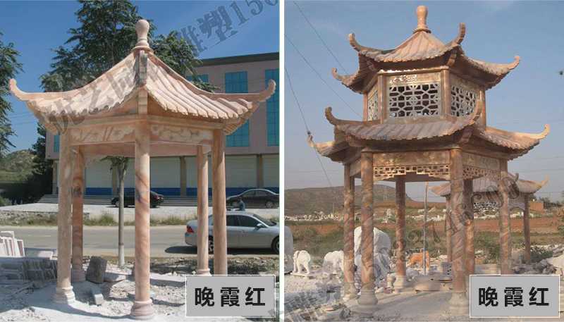 中式大理石涼亭，石雕涼亭廠家，石雕景觀涼亭定制