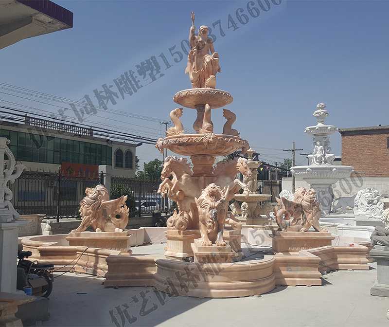 大理石景觀噴泉，歐式大型噴泉，石雕噴泉廠家