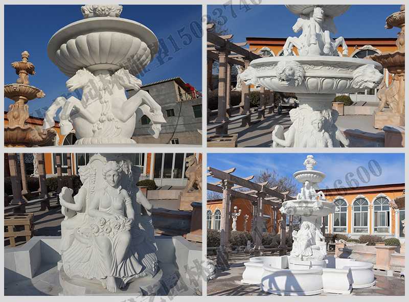 大理石噴泉，歐式人物動物噴泉，室外景觀噴泉定制