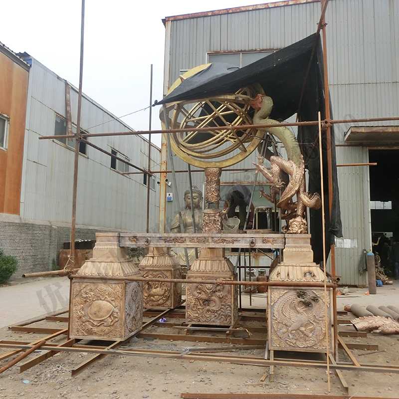 渾天地動(dòng)儀，銅地震儀雕塑，銅地動(dòng)儀景觀