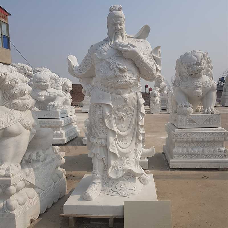 漢白玉關(guān)公像，石雕關(guān)公像，大理石關(guān)公雕像，關(guān)羽雕像，河北石雕關(guān)公廠家.jpg