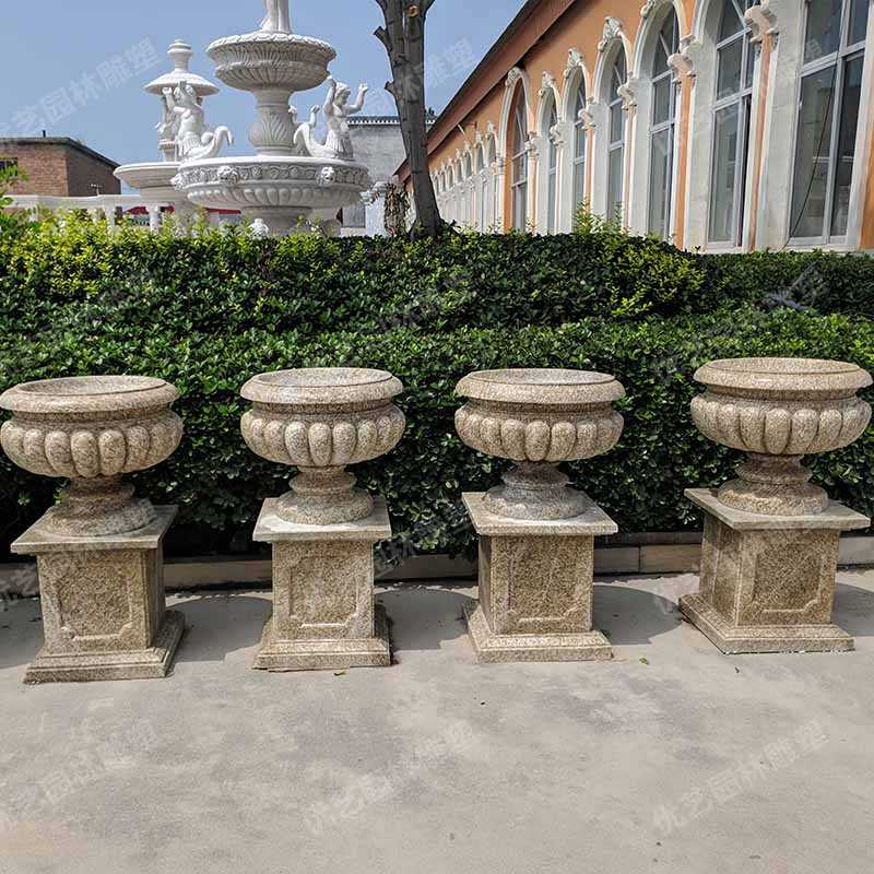 景觀石材花盆，花崗巖花缽