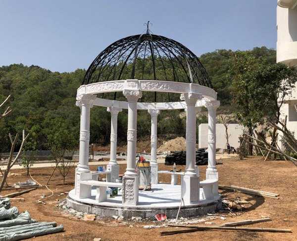 景觀雕塑定制，石雕涼亭廠家