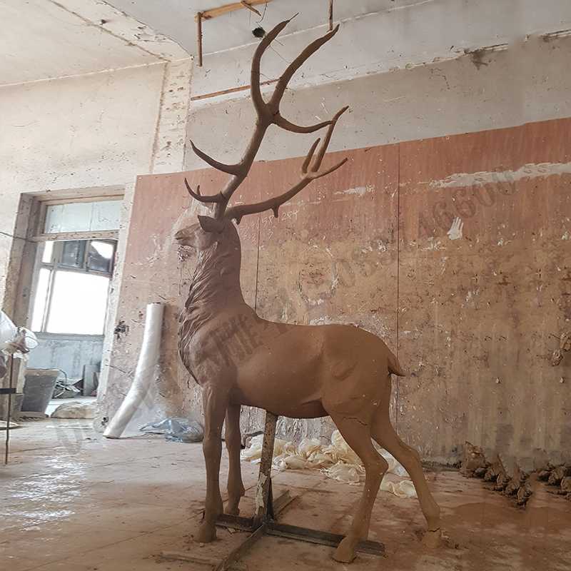 銅鹿模型，銅麋鹿雕塑，麋鹿模型，銅麋鹿泥模3.jpg