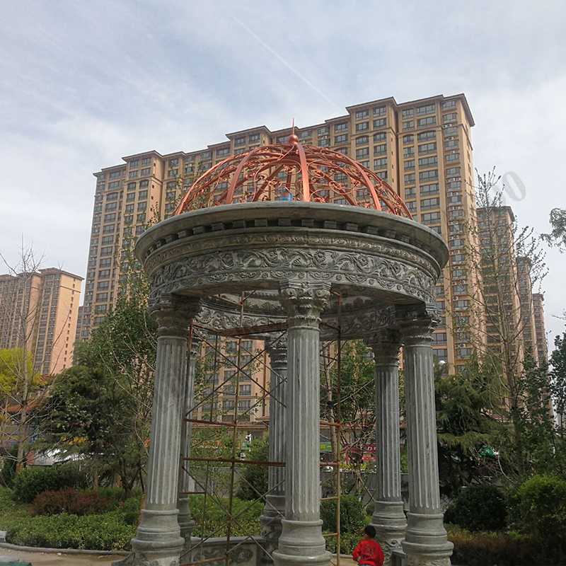 公園小區(qū)亭子，大理石涼亭安裝
