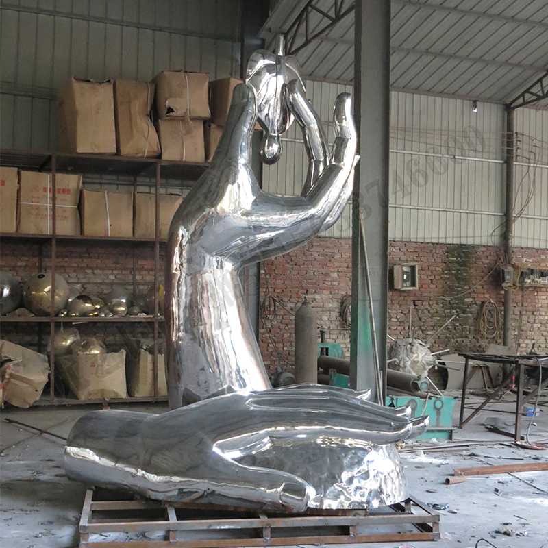 環(huán)保不銹鋼雕塑，不銹鋼水滴雕塑，環(huán)保主題景觀雕塑